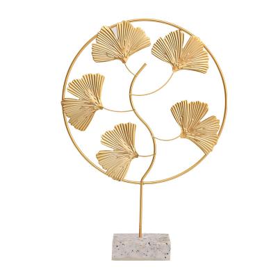 China New Chinese Beautiful Ginkgo Leaf Light Ginkgo Wrought Iron Living Room Aisle Porch Aisle Living Room Bedroom Background Wall Decoration Luxury for sale