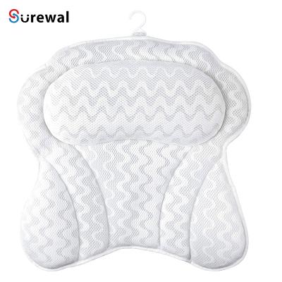 China Anti Dust Mite Luxury Bath Pillow Relieve Stress and Rejuvenate Spa Pillow with Ergonomic Neck and Head Support Rest Shape and Extra Soft Mesh for sale