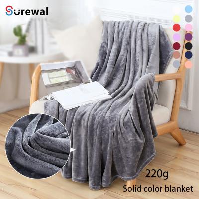 China Anti-Static Flannel Fleece Blanket Queen Size All Season 300GSM Super Soft Comfortable Travel Blanket For Bed Or Couch for sale