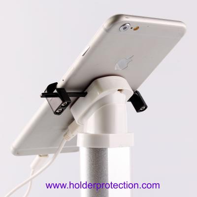 China COMER cell phone anti theft charging stand secure alarm systems with adjustable clamp for sale