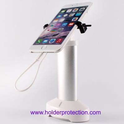 China COMER phone display product security shelf for exhibitions with internal cable with alarm charging cable for sale