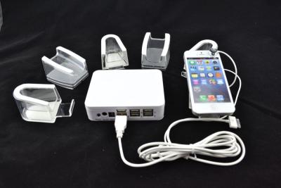 China COMER Mobile Phone Accessory Alarm Security Display acrylic Stand with charging cables for sale