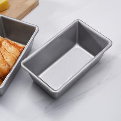 China 6 Inch Silver Baking Tools Non Stick Rectangular Seamless Metal Bakeware Bread Liner Pan for sale