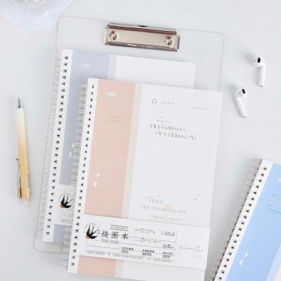 China Promotion\Business\School\Office\Meeting Sprial Hot Selling Attached Notebook with Foil Printing on White Card Cover Stationary Logo Custom Accessories for sale