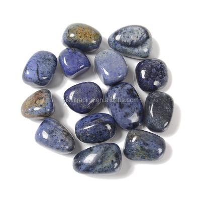 China Classic Natural Blue Healing Dumortierite Crystal Polished Tumbled Palm Stone Opens for sale