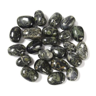 China Classic Natural Green Kambaba Jasper Stone Healing Crystal Polished Tumbled Beads for sale