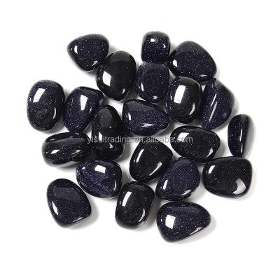 China Classic High Polished Tumbled Blue Healing Stone Sandstone Crystal Irregular Beads for sale