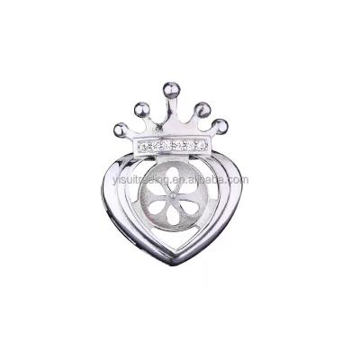 China Classic 925 Sterling Silver Retro Coin Blank Pendant For Inlay Jewelry Fashion Hollow Charm Base Diy Accessories for sale