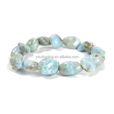 China Classic Natural Larimar Nuggets Bracelet Stone Bead Jewelry Wholesale for sale