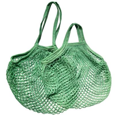 China 100% Eco-friendly Cotton Fabric Eco-friendly Fashion Net Tote Mesh Shopping String Net Reusable Bags Great For Vegetables And Package for sale