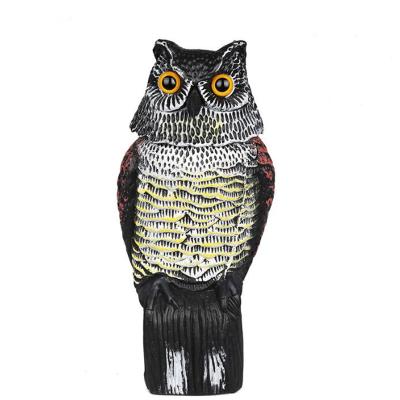 China Outdoor work simulation garden hunting decoration ornaments border rat and bird shaking owl head hollow body blow open hunt bait for sale