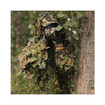 China Hunting Wildfowling / hunting season hotsale 3D leaf camouflage ghillie shooting light stalking suit, sniper leaves camouflage ghillie suit, 3D leaves hunting suit for sale