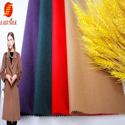 China Antistatic 100% Polyester Stretch Loose Knitting Poly Tweed Material Fabric For Overcoat for sale