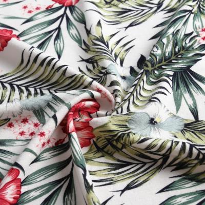 China dty stretch textile brush print floral brush knitted fabric polyester spandex fabric and textiles for apparel for sale