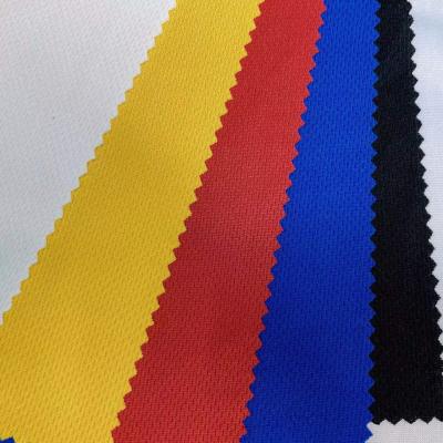 China Heat-insulation cheap price 100 stretch mesh polyester bird eye black poly knitted delicious mattress roll fabric for garment sportswear fabric for sale