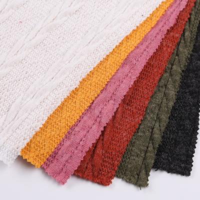 China Memory polyester rayon spandex sweater knit fabric twist tank top hacci knit fabric for sale