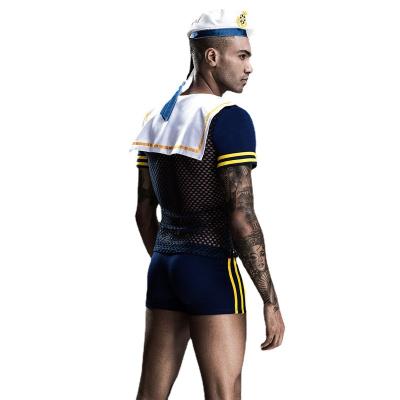 China Polyester sexy men's sexy game uniform sailor costume transparent navy sexy adult nightclub underwear in stock for sale