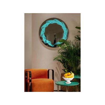 China Luminescent Intelligent Circular Luminous Hotel Art Decoration Mirror Wall Mounted Premium LES for sale