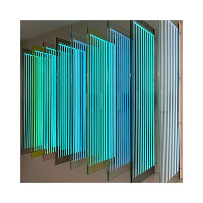 China Luminescent Many Hot Sale Custom Design Rectangular Luminescent Smart Glass For Home Partitions And Screens for sale