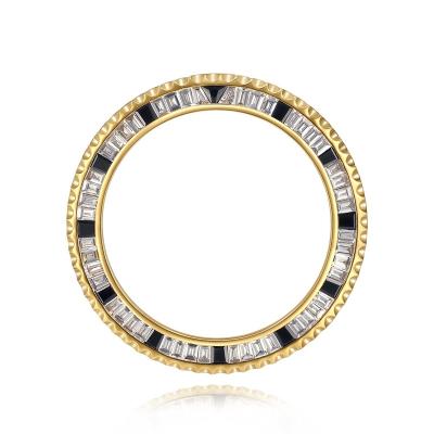 China Custom fashion luxury popular stainless steel 18k gem modified bezel gold bezel\dress suitable for original watch for sale