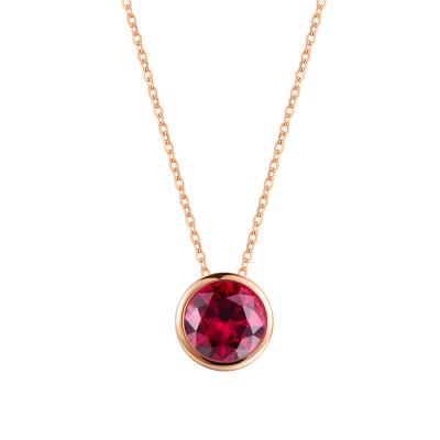 China TRENDY Red Necklace Women's Simple Fashion Gemstone 18k Gold Colored Ladies Necklace for sale