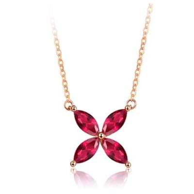 China Exquisite fashion 14k 18k gold four leaf clover TRENDY wowens small women's necklace for sale