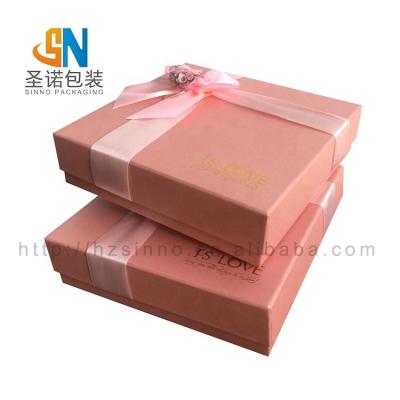 China Recycled Materials Custom Design Paper Gift Box Packaging Luxury Paper Gift Box Wedding With Ribbon for sale