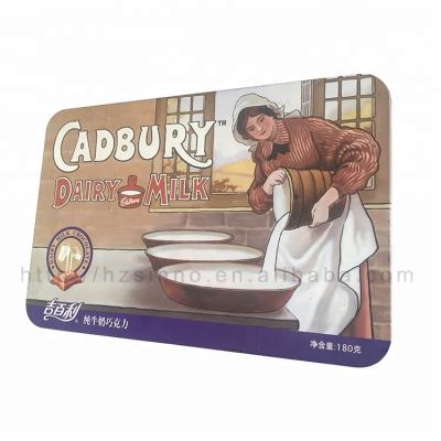 China Dairy milk candy custom design luxury cadbury dairy milk candy packaging boxes metal tin box for cadbury candy packaging fancy gift tin bwholesale for sale