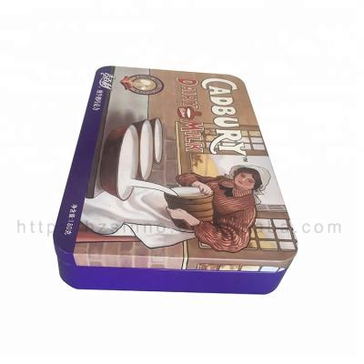 China Milk chocolate custom design packaging cadbury deluxe milk chocolate boxes square tin box fancy milk chocolate tin box packaging for sale