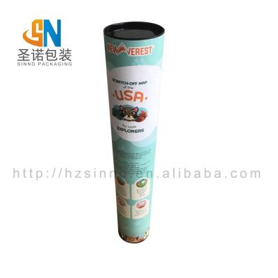 China Tea Custom Printed Round Kraft Paper Box Strip Sport Cardboard T-shirt Material Kraft Paper Tube for sale