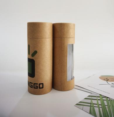 China Recycled Materials Eco Friendly Customized Printed Paper Tube With PVC Window Paper Box for sale