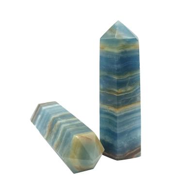 China Europe Round Natural Polished Generator Crystal Point Healing Blue Onyx Undyed From Argentina for sale