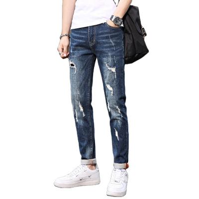 China Factory direct sales viable high quality custom casual daily slim jeans pencil pants washed denim men's trousers for sale