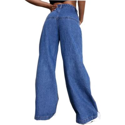 China Wholesale Breathable Jeans 2021 Hot-selling Wide Leg High Waisted Denim Pants Jeans For Women Ladies for sale