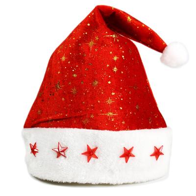 China Pleuche Felt Led Christmas Hat For Christmas Party Decoration for sale