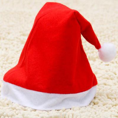 China JOINT Christmas Hat Decoration Printing Logo Santa Hat Felt Nonwoven Christmas Cap For Kid Adult for sale