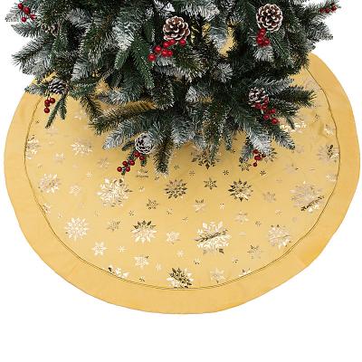 China Christamas Tree Decoration Snowy Pattern Christmas Tree Skirt Mat Xmas Tree Skirts for Christmas Tree Decorations for sale