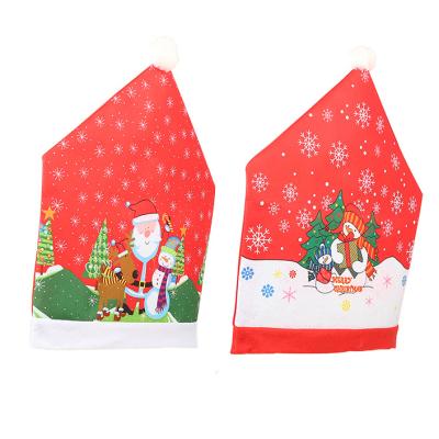 China Snowman Felt Fabric Red Santa Claus Christmas Hats For Chair for sale