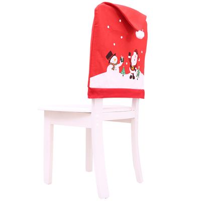 China Eco-Friendly Snowman Santa Claus Red Felt Chair Cover for Christmas for sale