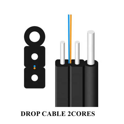 China FTTH FTTB FTTX Network Home Cabl Network 1 2 4 Core Fiber Optic Telecom TTH Drop Cable FTTH Self Supporting Drop Fibra Cablo for sale