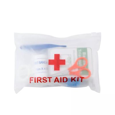 China Hot Selling Mini Small Plastic Waterproof Nylon Set First Time Bulk White Small 13 First Aid Kits PVC Bag Kit Crucial Items For Backpacking Baby Cycling for sale