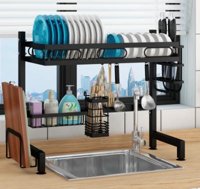 China Large Sustainable Multi-Function Dish Drying Rack Kitchen Shelf Storage Dish Rack Organizer Over The Sink for sale