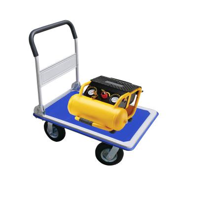 China Storage Platform Hand Trolley Truck Warehouse Office Garden Hand Trolley Cart Wheelbarrow 150kg for sale