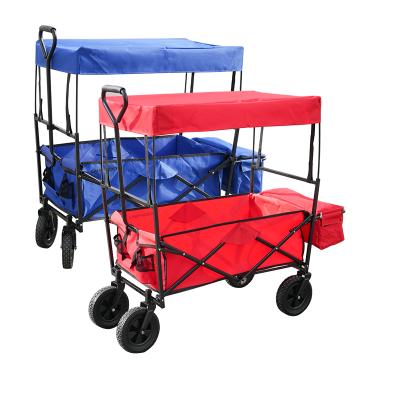 China Picnic Collapsible Trolley Handle Camping Pull Folding Trolley Folding Outdoor Beach Trolley for sale