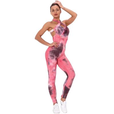 China 2022 cross tie yoga body gym breathable dyeing clothing plus size women's clothing gym wear for sale