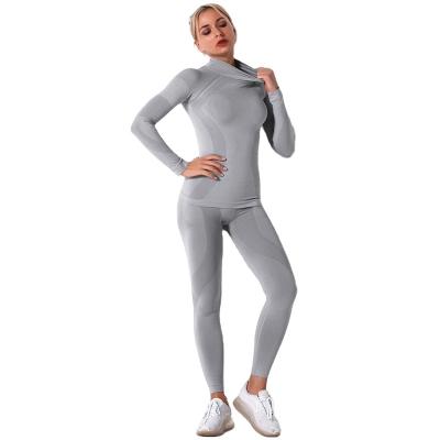 China 2022 Women Breathable Sexy Hip Up Yoga Leggings Fitness Suit Long Sleeve Active Wear Workout Set for sale