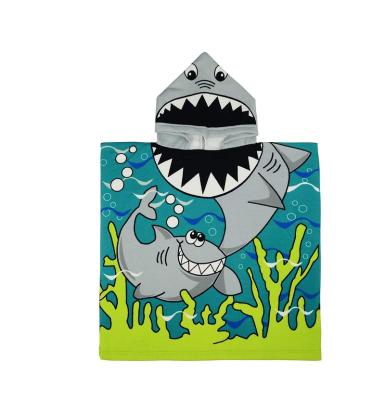 China FREE SAMPLE Kids Safe Towels Hooded Bath Beach Towel Girls Boys Swim Pool Cover Up Super Absorbent Cute Cartoon Animal Sea for sale