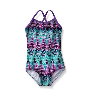 China FREE SAMPLE Plus Size Girls Sport Banded 1 Piece Swimsuit Quick Dry Triangle Training Girls Hot Spring Swimsuit for sale