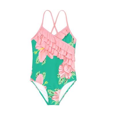 China FREE SAMPLE Plus Size Girl's Swimsuit One Piece Ruffle Swimwear For Little Girls UPF 50+ Baby One Piece Swimwear 2-10 Years Old for sale