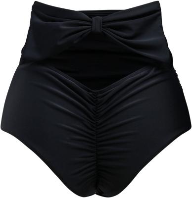 China FREE SAMPLE Women Plus Size Brazilian Cheeky Cut Bow High Waisted Bikini Bottoms Ruched Tankini Panties for sale